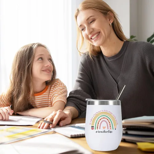 Miniatura 2 de Regalos de agradecimiento a maestros para mujeres y hombres, vaso aislado de 12 onzas con caja de regalo, regalo de fin de año, graduación, Navidad