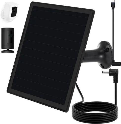 Miniatura 11 de Cargador de panel solar para cámara Ring, compatible con batería de cámara Ring Stick Up, batería de Ring Spotlight Plus/Pro, resistente al agua