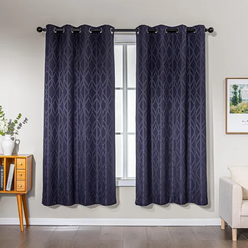 Miniatura 17 de Amazon Basics Cortinas Jacquard 100% opacas de 2 piezas, cortinas para sala de estar y dormitorio, tratamiento de ventana con aislamiento térmico