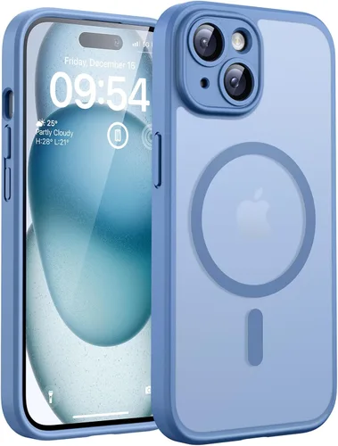 Miniatura 24 de TOCOL Funda magnética 3 en 1 para iPhone 14 Pro, mejorada [protección completa de cámara] con 2 protectores de pantalla, funda de grado militar Azul