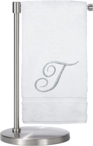 Miniatura 99 de Script R - Toalla de baño con monograma, regalo personalizado, 27 x 54 pulgadas, juego de 1 toalla bordada con texto dorado, 100% algodón turco