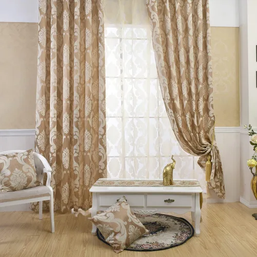 Miniatura 15 de NAPEARL - Cortinas de damasco marrón: cortinas de lujo para sala de estar, cortinas de jacquard para decoración del hogar, cortina marrón victoriana