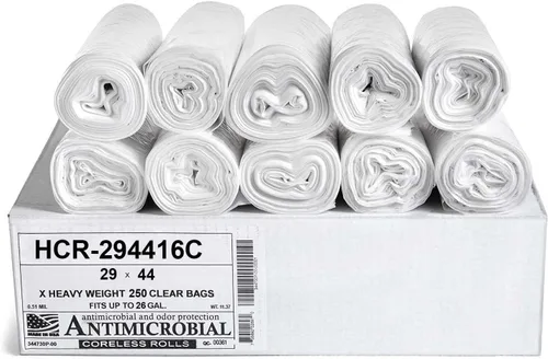 Miniatura 17 de Aluf Plastics Bolsas de basura de alta densidad, 10 galones, 1000 unidades, 6 micrones (eq), 24" x 24", transparentes, para baño, oficina