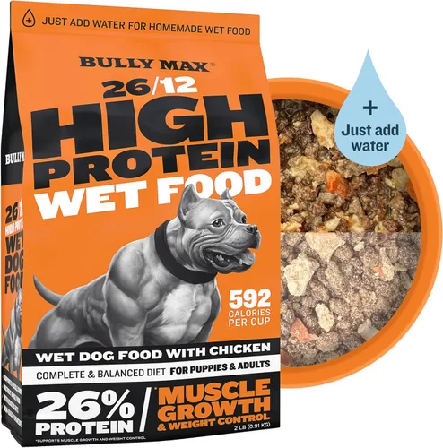 Bully Max Alimento húmedo para perros adultos y cachorros – Alimento suave deshidratado con alto contenido de proteínas, fresco y instantáneo con