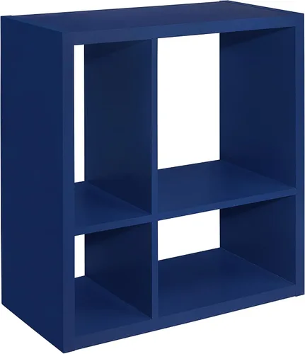 Miniatura 8 de Kings Brand Furniture - Katelyn - Estantería abierta de 4 cubos, organizador de almacenamiento de juguetes para niños (azul)