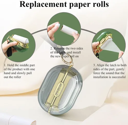 Miniatura 5 de Rodillo de pelusa portátil de viaje de doble cara con correa de mano, reutilizable, mini extradhesivo para perros, gatos, mascotas, removedor de Gris