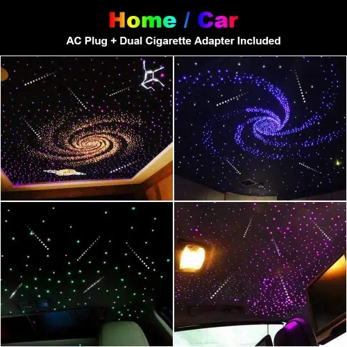 Miniatura 6 de CHINLY 32w Meteor Twinkle 1000pcs 0.03in 16.4ft Bluetooth RGBW LED Fibra Óptica Estrella Luz de techo, APP/Remoto + Kit de luz de estrellas fugaces