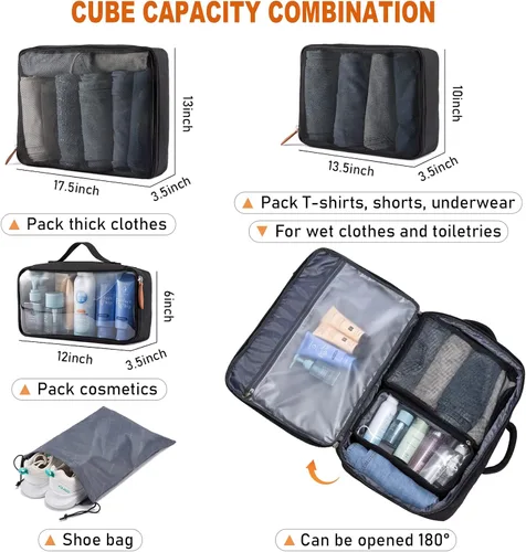 Miniatura 4 de LOVEVOOK Mochila de Mano, Mochila de Viaje Grande de 45L para Mujeres y Hombres Aprobada por Aerolíneas, Mochilas de Maleta Grandes Expandibles Con