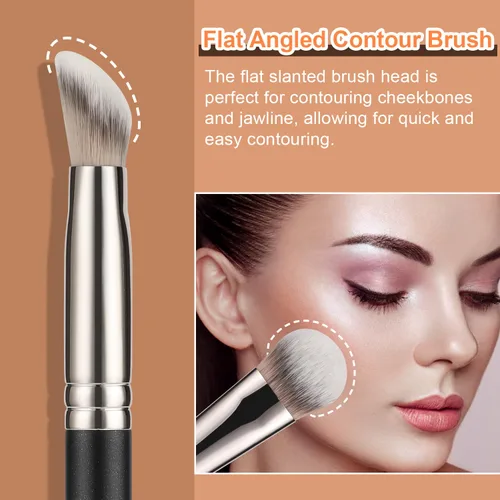 Miniatura 3 de TEOYALL Brocha Correctora Angular, Pincel Sintético de Contorno para Mezcla, Fijación y Pulido con Cosmético Líquido, Crema y Polvo