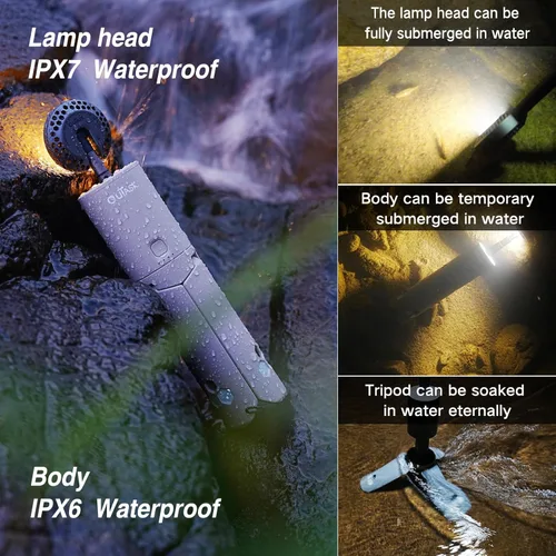 Miniatura 6 de Linterna de camping telescópica Outask, linterna magnética plegable con batería de 12000mAh, linternas impermeables IPX6/IPX7 telescópicas, lámpara