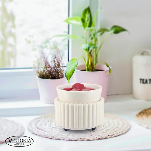 Miniatura 5 de VICTORIA AROMA Calentador de cera de cerámica 3 en 1, calentador de cera de velas para derretir cera perfumada, quemador eléctrico de cera