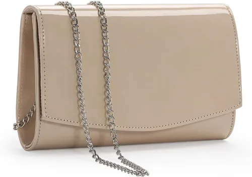 Miniatura 8 de WALLYN'S Carteras del cuero de la patente de las mujeres de la moda de los monederos del embrague, color sólido Fashion