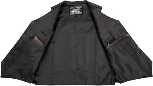 Miniatura 5 de Event Biker Leather - Chaleco de cuero para hombre "Promo, con encaje lateral