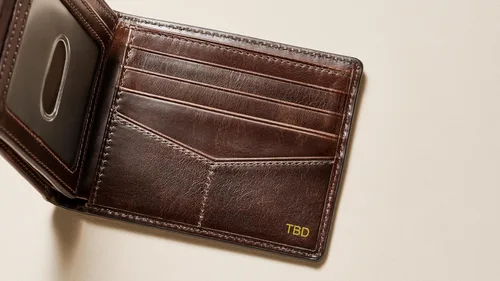 Miniatura 5 de Fossil Derrick - Cartera plegable de piel con bloqueo RFID y ventana de identificación abatible para hombre