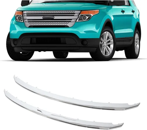 Miniatura 9 de KUAFU Moldura de parrilla inferior compatible con Ford Explorer 2011-2015 Base Limited XLT Moldura de parrilla delantera cromada de reemplazo