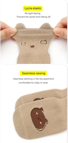 Miniatura 5 de Calcetines antideslizantes para bebés recién nacidos, calcetines antideslizantes con agarres para niñas y niños