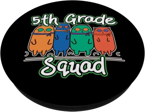 Miniatura 2 de 5th Grade Squad Cute Cats Back to School Fifth Grade PopSockets Adhesive PopGrip
