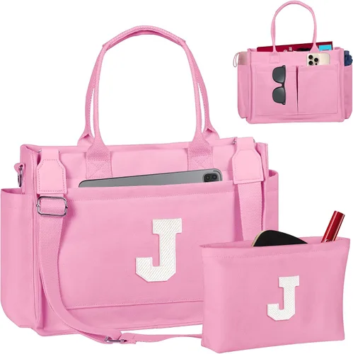 Miniatura 72 de Easter Basket Stuffers, Initial Tote Bag with Makeup Bag, Birthday Gifts for Women, Teen Girl Gifts Trendy Stuff