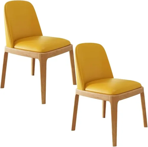 Miniatura 23 de Juego de 2/4 sillas de comedor, sillas de comedor de madera, silla tapizada para sala de estar, silla de vestíbulo sin brazos con respaldo curvo