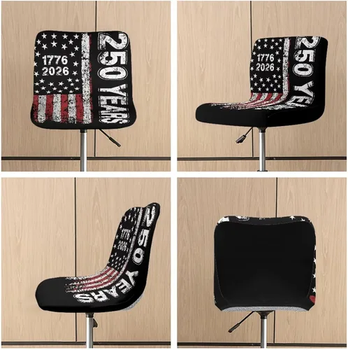 Miniatura 6 de 250th Anniversary - Juego de 2 fundas para taburetes de bar, fundas para sillas de taburete de mostrador con almohadilla de asiento impermeable