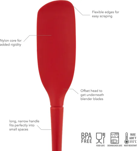 Miniatura 2 de Flex-Core Espátula de Licuadora Totalmente de Silicona - Espátulas Resistentes al Calor para Uso en Cocina, Apta para Lavavajillas y Sin BPA