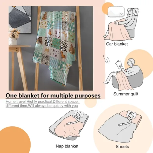 Miniatura 8 de Manta de caballo, regalo para niñas de 10 a 12 años, mujeres, adolescentes, manta de franela de forro polar, manta decorativa de caballos, manta