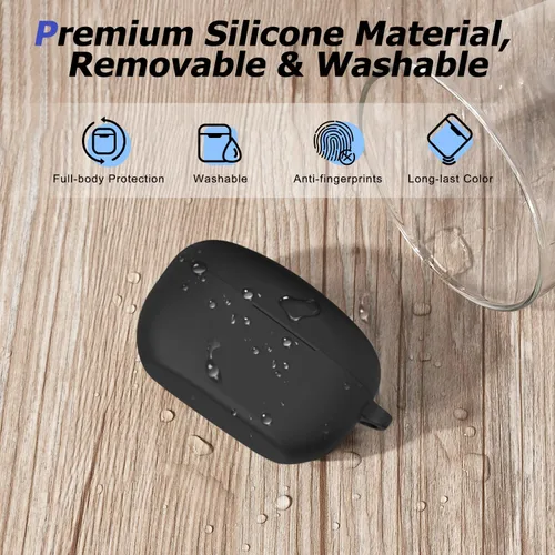 Miniatura 6 de Funda compatible con Sony WF-1000XM5, funda protectora de silicona para auriculares inalámbricos Sony XM5, LED frontal visible (negro)