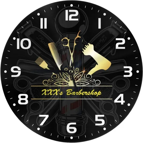 Miniatura 12 de Reloj de pared personalizado para peluquería, añade tu texto, reloj de peluquería personalizado para salón de belleza, decoración de reloj de pared