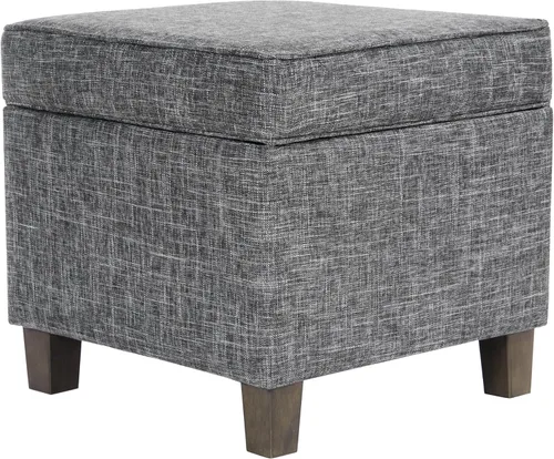 Miniatura 35 de Homepop Decoración del hogar K7342-F2067 Otomana clásica cuadrada de almacenamiento con tapa desmontable Otomana con almacenamiento para sala