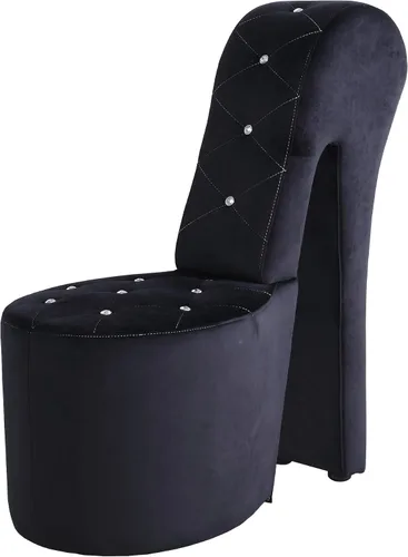 Miniatura 10 de Tristam - Silla lounge moderna glamorosa de tacón alto de 40", silla sin brazos con botones tipo cristal tapizados y costuras de diamante, cómodo
