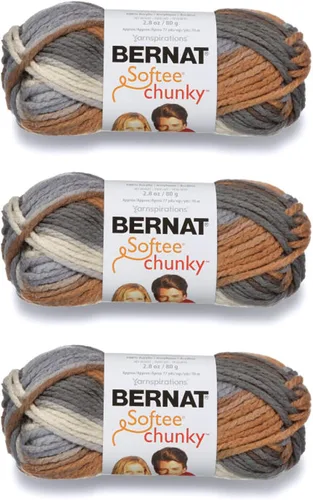 Miniatura 22 de Ovillo sólido Bernat Softee Chunky, Acrílico, Rojo Berry, Paquete de 1