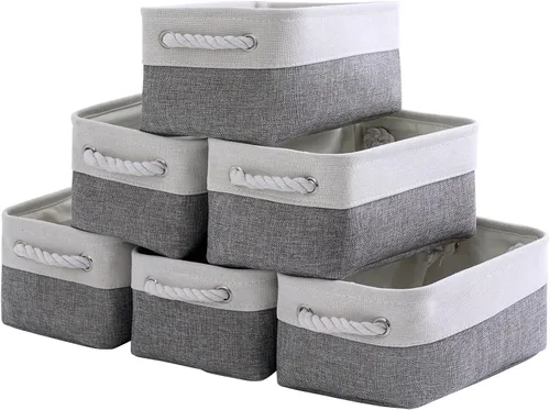 Miniatura 32 de TheWarmHome Contenedores de almacenamiento para estantes, tamaño mediano, 3 unidades, 13.8 pulgadas de largo x 9.8 pulgadas de ancho x 6.7 pulgadas