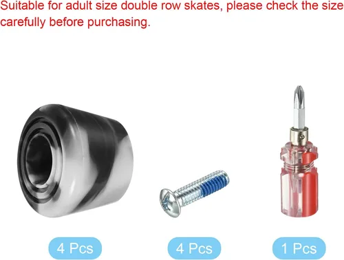 Miniatura 3 de PATIKIL Topes de punta para patines con destornillador, 2 pares de tapones de freno de goma 82A para repuesto de accesorios de patinaje, mezcla