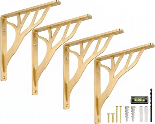 Miniatura 13 de Soportes de estante rústicos negros resistentes de 6 pulgadas de Balin Designs, soportes decorativos en L, soporte de estante flotante de hierro