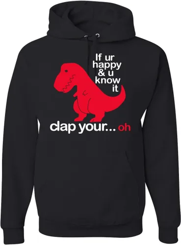Miniatura 3 de Wild Bobby Sudadera con capucha unisex con estampado "If You're Happy and You Know it" de Dinausor