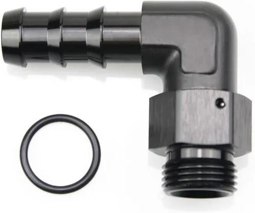 Miniatura 8 de Aluminio -4 AN ORB macho a 1/4 "(6.35mm) Barb Push On Manguera Adaptador Negro