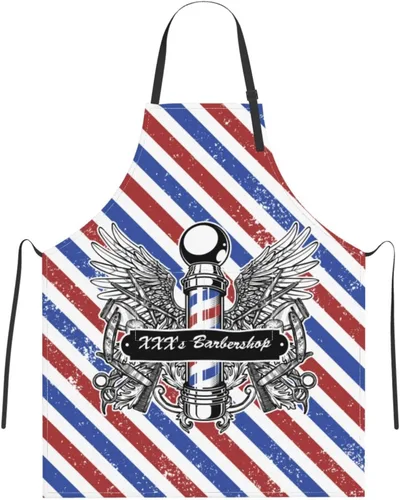 Miniatura 21 de Delantal de barbería personalizado para hombres y mujeres, delantal de peluquería con texto personalizado con bolsillos, delantal personalizado