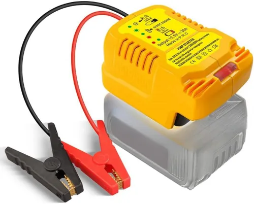Cables de puente con adaptador para batería DeWalt de 20 V, arrancador de coche portátil de 12 V, con kit de salto de 11 AWG para adaptador de cable