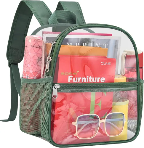 Miniatura 22 de Busiuw Mochila Transparente para Eventos de Estadio 12x12x6 Mini Pequeñas Mochilas Deportivas para Fanáticos, Aguamarina