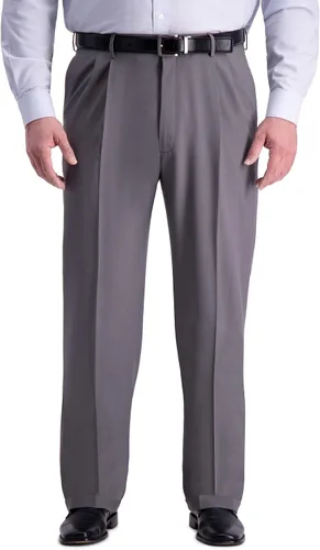 Haggar Pantalón de vestir para hombre de primera calidad y ajuste clásico plisado en la parte delantera (tallas regulares y grandes y altas)