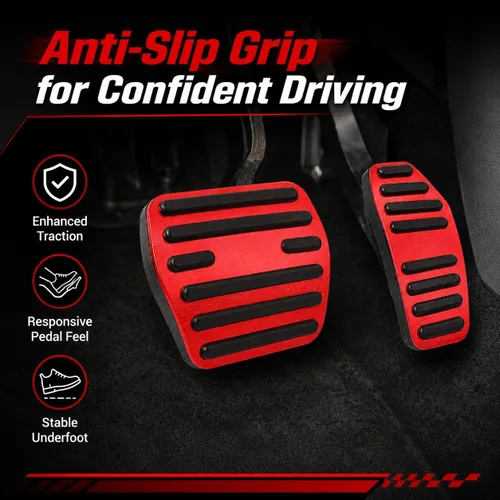 Miniatura 5 de Accesorios interiores personalizados para Nissan Sentra 2020 2021 2022, cubiertas de pedal de acelerador de gas de aleación de aluminio, Rojo