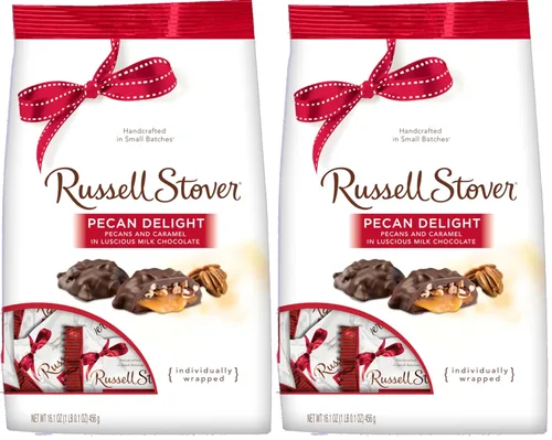 Miniatura 10 de Bolsa reforzada de delicia de pecán Russell Stover 16.10 oz. Paquete de caramelos cubiertos de chocolate con leche Russell Stover, pecanas