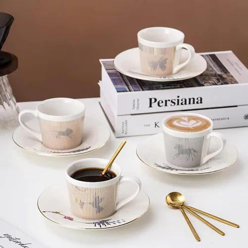 Miniatura 3 de Tazas y platillos de espejo, taza de café con reflejo de espejo, taza de café reflectante, tazas de té y platillos para mujeres, bodas, fiestas, té