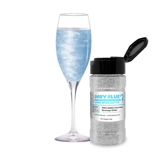 Brew Glitter Baby Blue Reveal - Brillantina comestible que cambia de color (1.77 onzas, 1 tarro) para cócteles transparentes, cócteles sin alcohol y