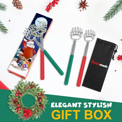 Miniatura 2 de Paquete de 4 rascadores telescópicos de garra de oso, regalos geniales para hombres, mujeres, abuelos, abuelos, divertidos regalos de elefante