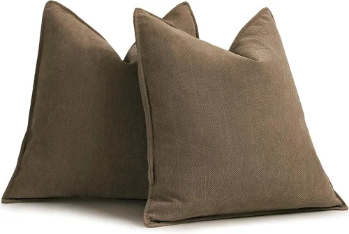 Miniatura 45 de ZWJD Fundas de Almohada para Lanzar de Color Rust 18x18 Juego de 2 Fundas de Almohada de Chenilla con Diseño Elegante Fundas de Almohada Decorativas