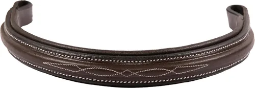 Miniatura 2 de Exion - Correa de cuero recta, acolchada cuadrada y cosida de lujo, para brida de caballo, banda ecuestre, tamaño completo, mazorca, encima, poni