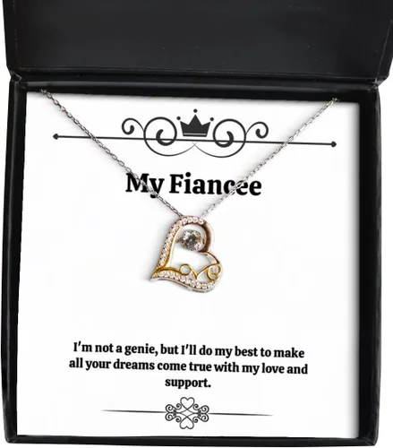 I'm not a Genie, but I'll do My Best to Make All Your Dreams. Love Dancing Necklace, Fiancee Present from, Special Jewelry for