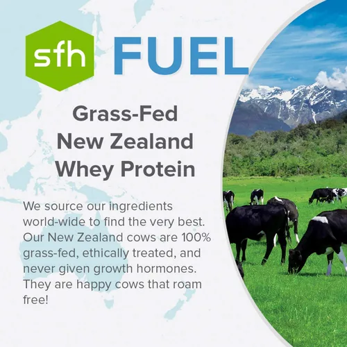 Miniatura 6 de SFH Proteína de suero de leche de combustible en polvo de gran sabor de suero alimentado con pasto MCT y fibra para energía Todo natural Sin