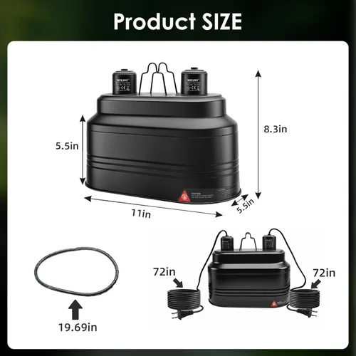 Miniatura 6 de MIXJOY Lámpara de reptil doble, máximo 160 W cada lámpara de calor con interruptores separados, se adapta a luz de reptil/lámpara de calor/luz UVB